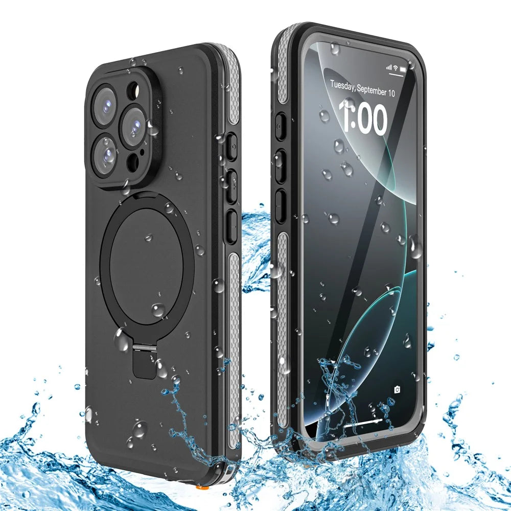 REDPEPPER IP68 Waterproof Case For iPhone 16 Pro Phone Back Cover Kickstand Compatible with MagSafe - 1