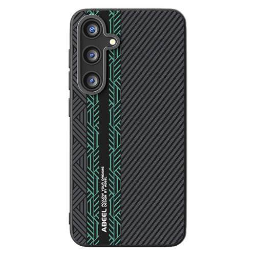 ABEEL For Samsung Galaxy S25 Magnetic Case PC + TPU + Aluminum Alloy + PU Leather Slim Phone Back Cover - Texture 2 - 1