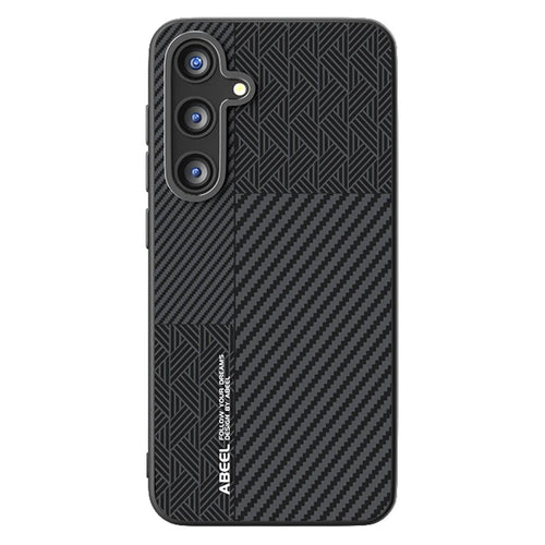 ABEEL For Samsung Galaxy S25+ Magnetic Case PC + TPU + Aluminum Alloy + PU Leather Slim Phone Back Cover - Texture 3 - 1