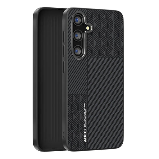 ABEEL For Samsung Galaxy S25+ Magnetic Case PC + TPU + Aluminum Alloy + PU Leather Slim Phone Back Cover - Texture 3 - 2
