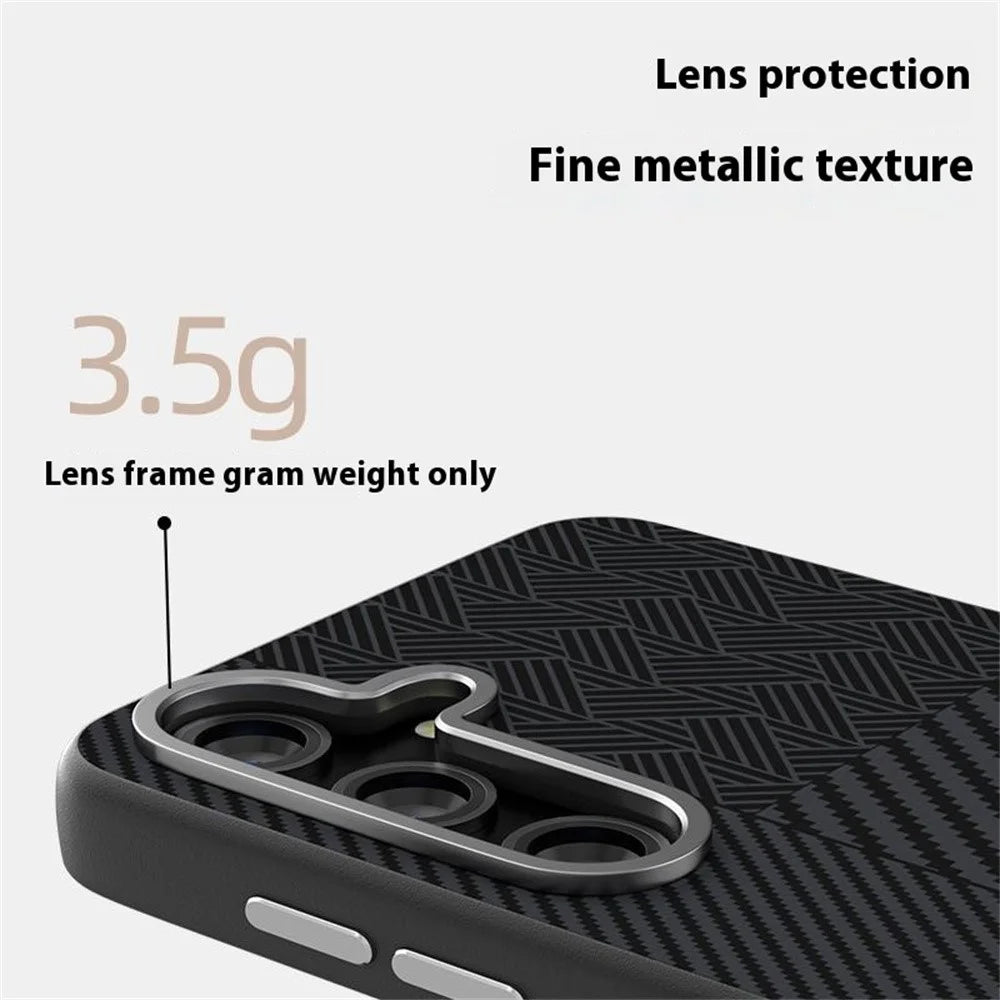ABEEL For Samsung Galaxy S25+ Magnetic Case PC + TPU + Aluminum Alloy + PU Leather Slim Phone Back Cover - Texture 3 - 7