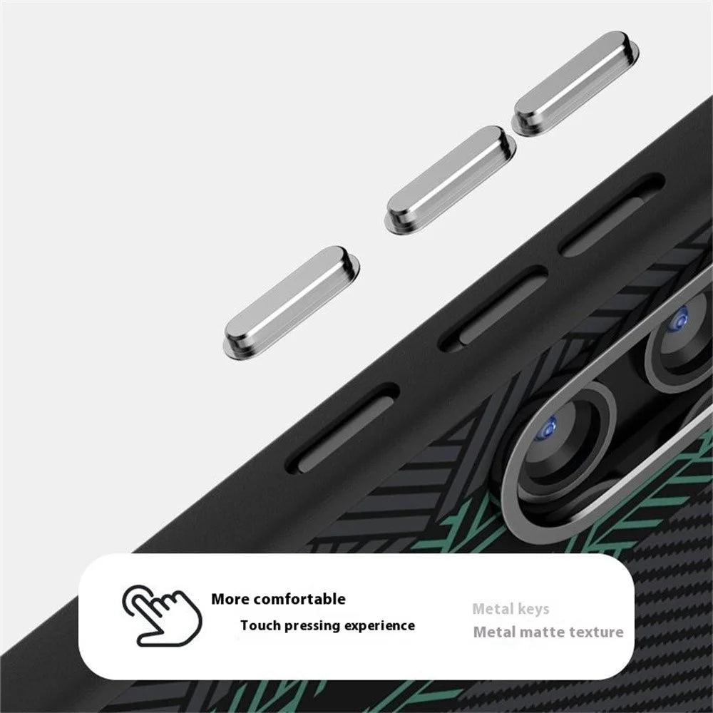 ABEEL For Samsung Galaxy S24 Magnetic Case PC + TPU + Aluminum Alloy + PU Leather Slim Phone Back Cover - Texture 2 - 6