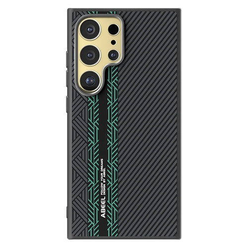 ABEEL For Samsung Galaxy S24 Ultra Magnetic Case PC + TPU + Aluminum Alloy + PU Leather Slim Phone Back Cover - Texture 2 - 1