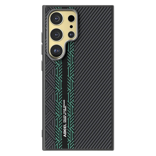 ABEEL For Samsung Galaxy S24 Ultra Magnetic Case PC + TPU + Aluminum Alloy + PU Leather Slim Phone Back Cover - Texture 2 - 1