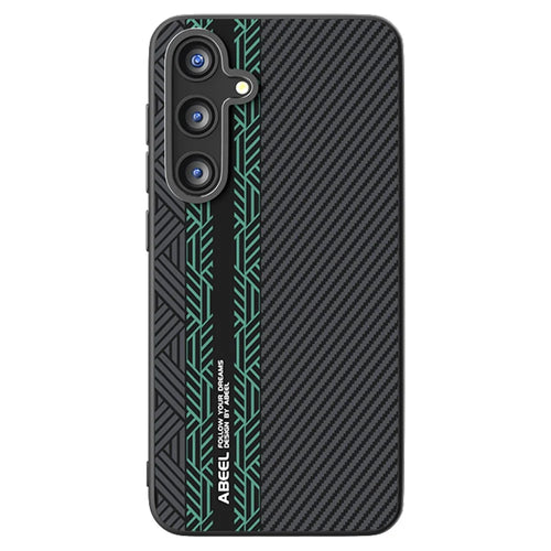 ABEEL For Samsung Galaxy S24+ Magnetic Case PC + TPU + Aluminum Alloy + PU Leather Slim Phone Back Cover - Texture 2 - 1