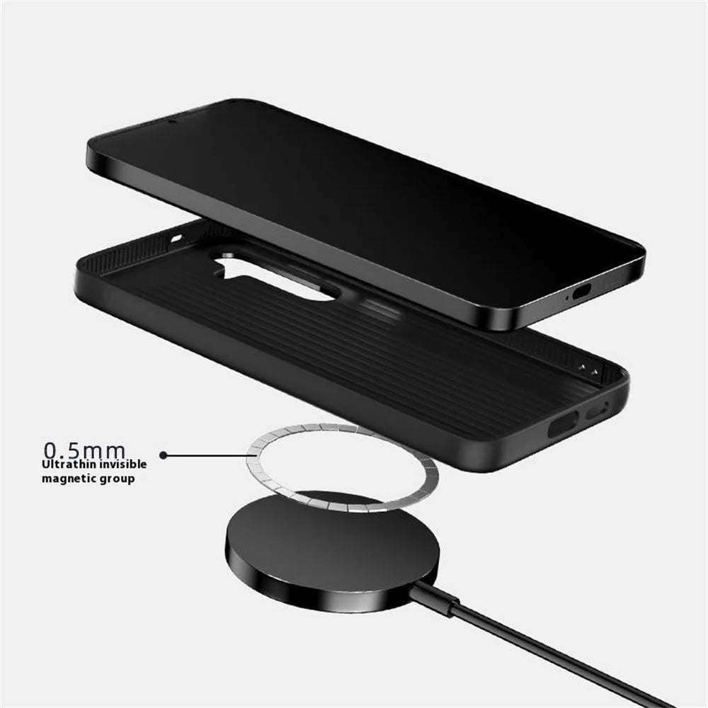 ABEEL For Samsung Galaxy S24+ Magnetic Case PC + TPU + Aluminum Alloy + PU Leather Slim Phone Back Cover - Texture 2 - 3