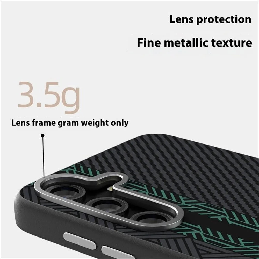 ABEEL For Samsung Galaxy S24+ Magnetic Case PC + TPU + Aluminum Alloy + PU Leather Slim Phone Back Cover - Texture 2 - 7