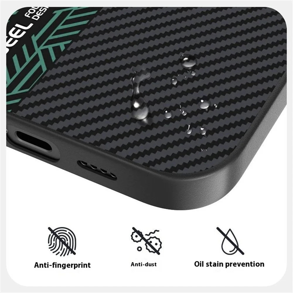 ABEEL For iPhone 15 Case PC + TPU + Aluminum Alloy + PU Leather Slim Phone Back Cover Compatible with MagSafe - Texture 2 - 5