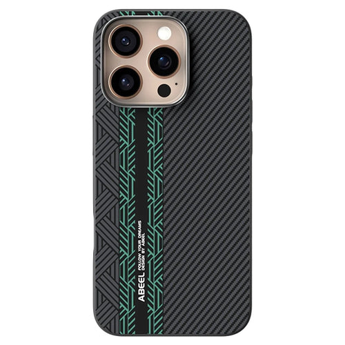 ABEEL For iPhone 16 Pro Case PC + TPU + Aluminum Alloy + PU Leather Slim Phone Back Cover Compatible with MagSafe - Texture 2 - 1