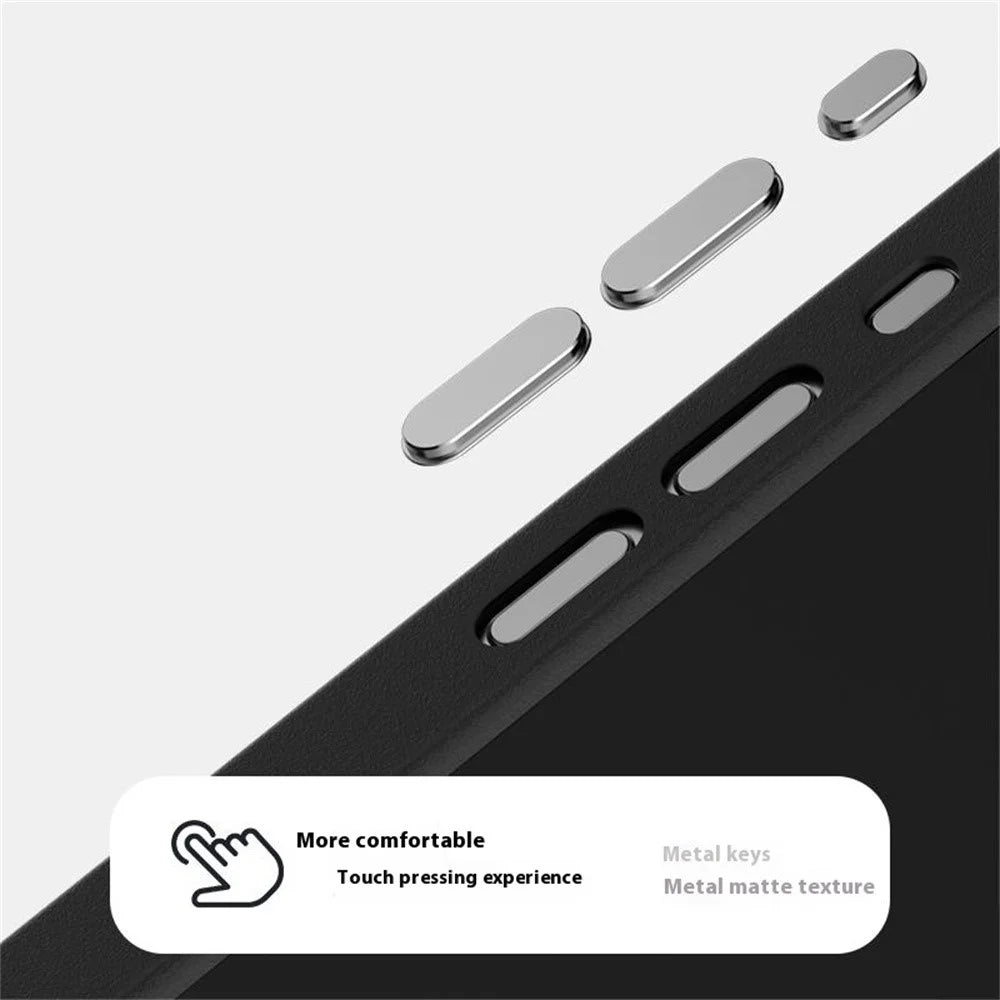 ABEEL For iPhone 16 Plus Case PC + TPU + Aluminum Alloy + PU Leather Slim Phone Back Cover Compatible with MagSafe - Texture 3 - 6