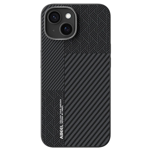 ABEEL For iPhone 14 Case PC + TPU + Aluminum Alloy + PU Leather Slim Phone Back Cover Compatible with MagSafe - Texture 3 - 1