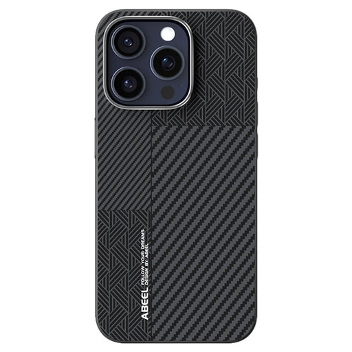 ABEEL For iPhone 14 Pro Max Case PC + TPU + Aluminum Alloy + PU Leather Slim Phone Back Cover Compatible with MagSafe - Texture 3 - 1