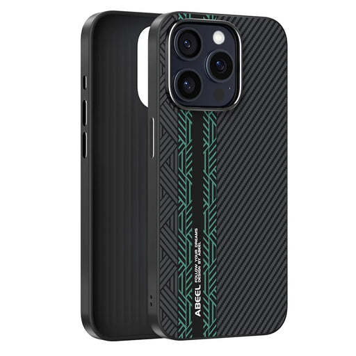 ABEEL For iPhone 13 Pro Case PC + TPU + Aluminum Alloy + PU Leather Slim Phone Back Cover Compatible with MagSafe - Texture 2 - 2