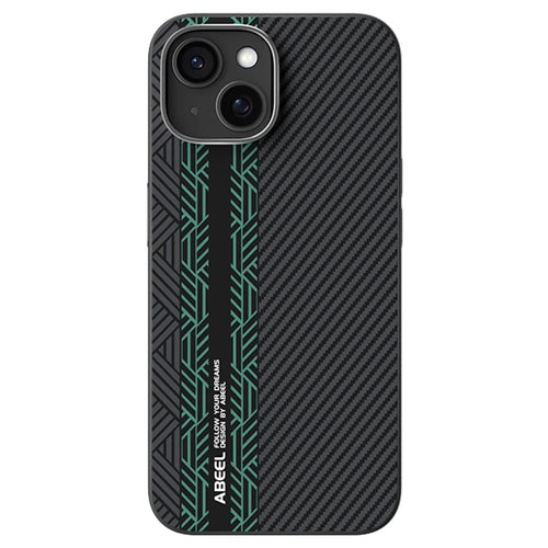 ABEEL For iPhone 13 Case PC + TPU + Aluminum Alloy + PU Leather Slim Phone Back Cover Compatible with MagSafe - Texture 2 - 1