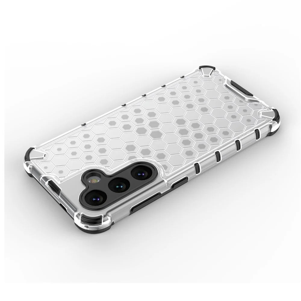 For Samsung Galaxy S25+ Case PC+TPU Phone Cover Honeycomb Shape - Grey - 5