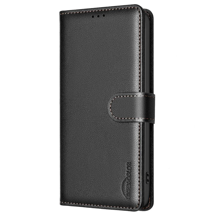 BINFEN COLOR BF32 For Samsung Galaxy A36 5G Leather Case Wallet RFID Blocking Phone Cover - Black - 7