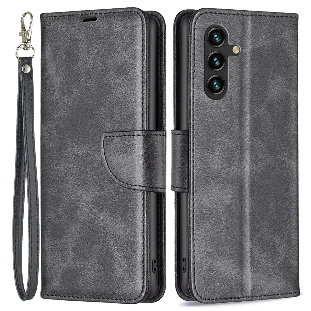 For Samsung Galaxy A36 5G Case Shockproof PU Leather Cover with Wallet Card Slots - Black - 1