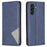 For Samsung Galaxy A36 5G Case Card Slots Geometry Imprint Leather Phone Cover - Blue - 1
