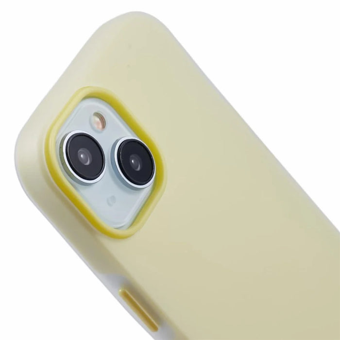 For iPhone 15 Case Detachable TPU Shockproof Phone Cover - Yellow - 4
