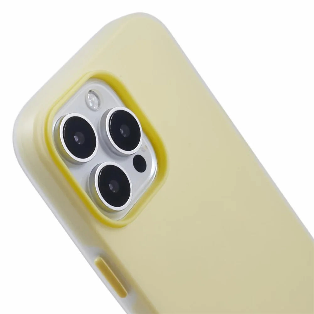 For iPhone 16 Pro Max Case Detachable TPU Shockproof Phone Cover - Yellow - 4