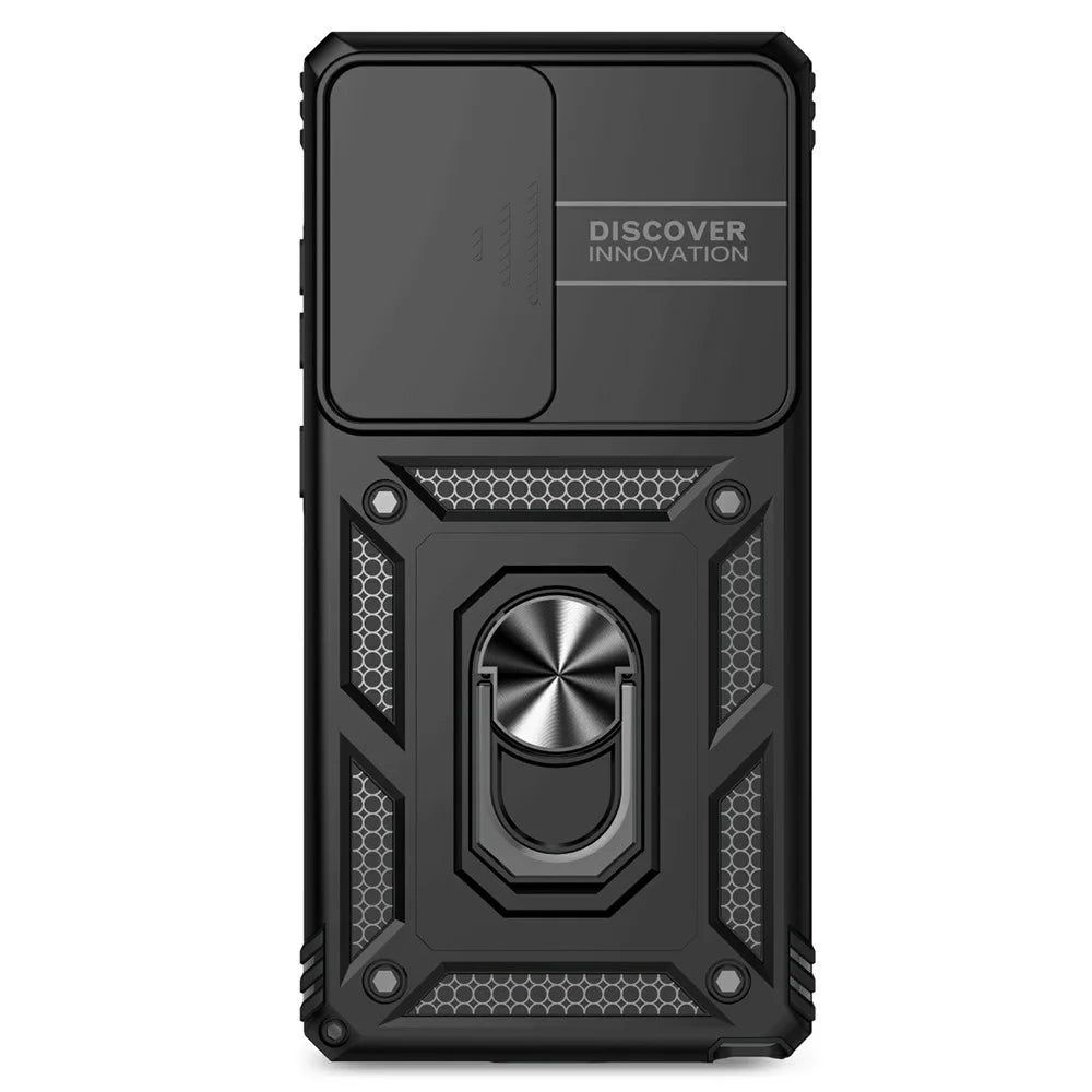 For Samsung Galaxy S25 Ultra Case PC + TPU Phone Cover Lens Ultimate Protection Kickstand - Black - 2