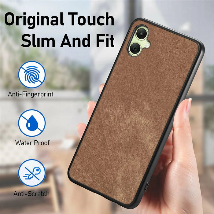 For Samsung Galaxy A06 4G Case Retro Leather + TPU Shockproof Protective Phone Cover - Brown - 7