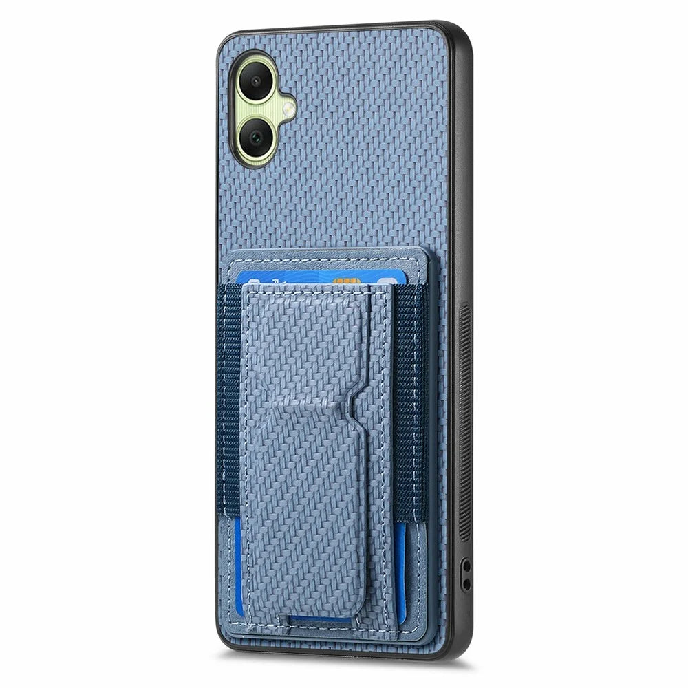 For Samsung Galaxy A06 4G Case Kickstand Card Holder Leather Back Cover - Blue - 5