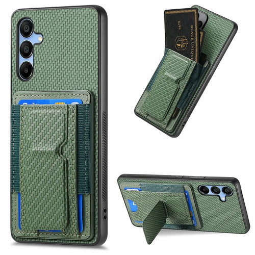 For Samsung Galaxy A16 4G / 5G Case Kickstand Card Holder Leather Back Cover - Green - 1