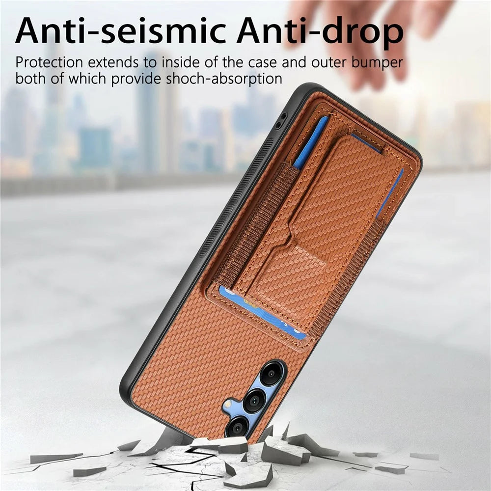 For Samsung Galaxy A16 4G / 5G Case Kickstand Card Holder Leather Back Cover - Green - 7