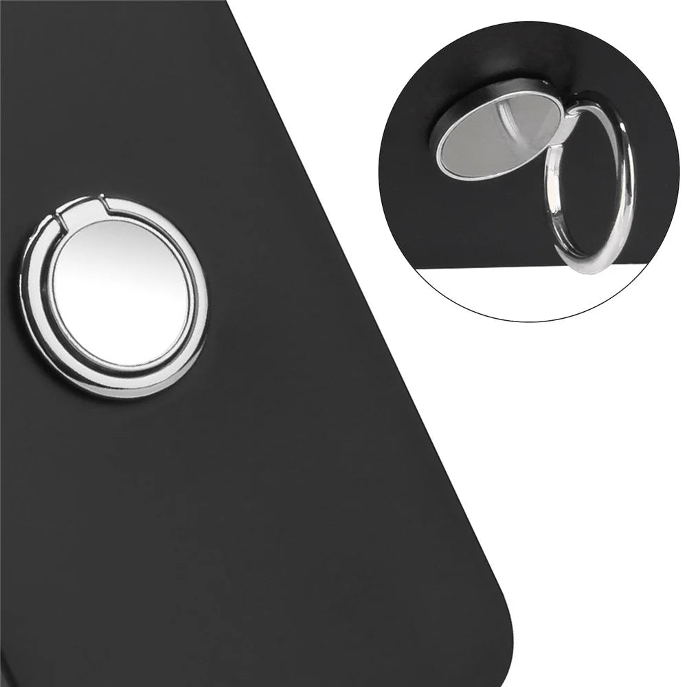 For Samsung Galaxy A37 5G / A36 5G Matte Case Ring Kickstand Soft TPU Phone Cover - Silver - 5