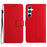 HT06 For Samsung Galaxy S25+ Wallet Phone Case Imprint PU Leather Flip Folio Cover - Red - 1