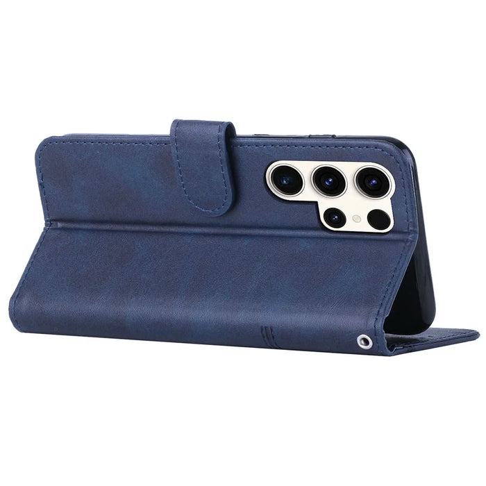 For Samsung Galaxy S25 Ultra Case Stand Flip Protective Leather Phone Cover - Sapphire - 3