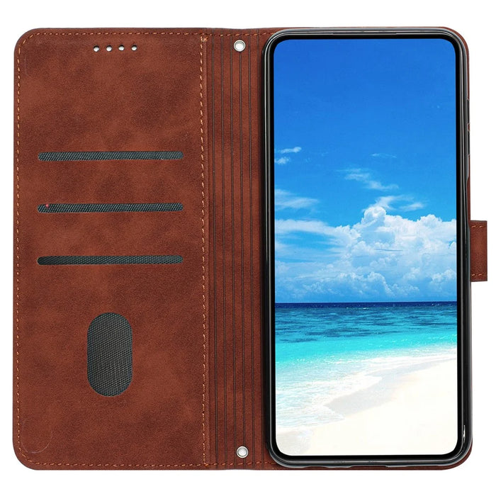 For Sony Xperia 5 VI Case Viewing Stand PU Leather Phone Cover Imprinted Pattern - Brown - 2