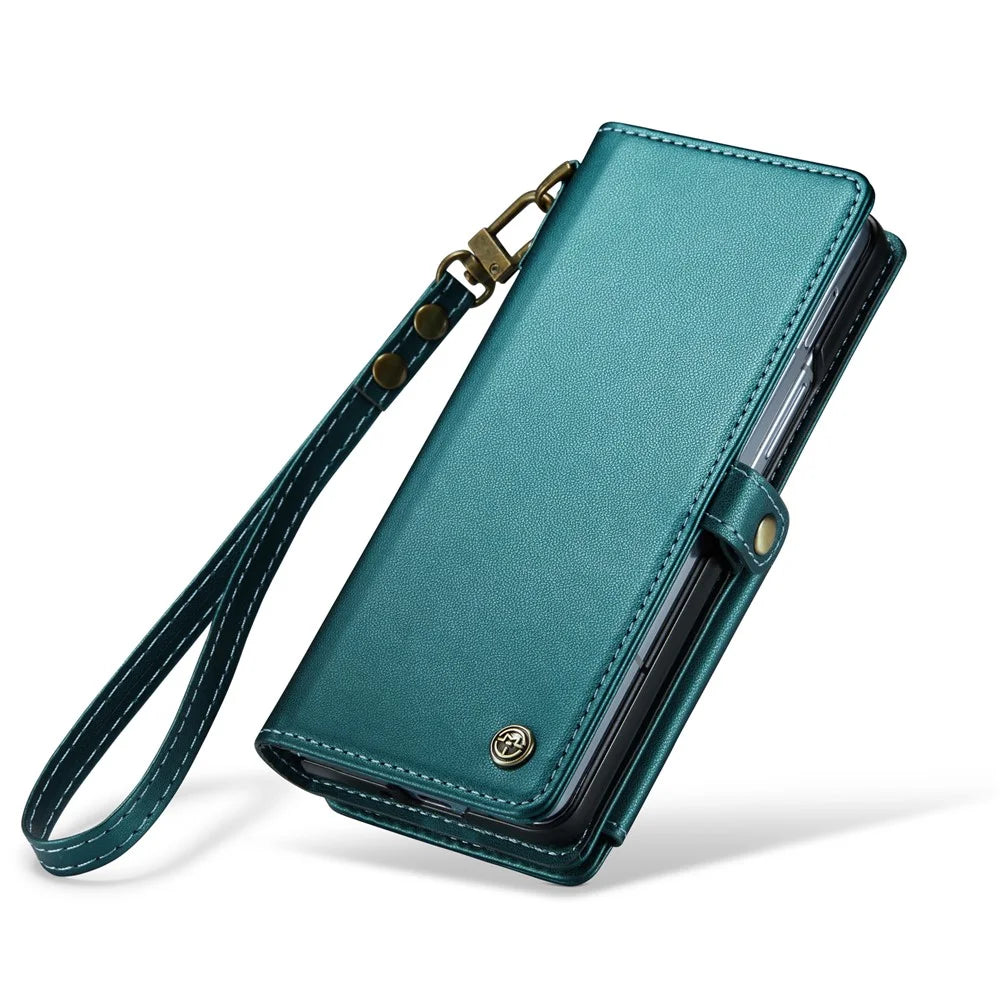 CASEME For Samsung Galaxy Z Fold6 5G Case  C22 Series  Leather+TPU Cover RFID Blocking 7 Card Slots - Green - 2