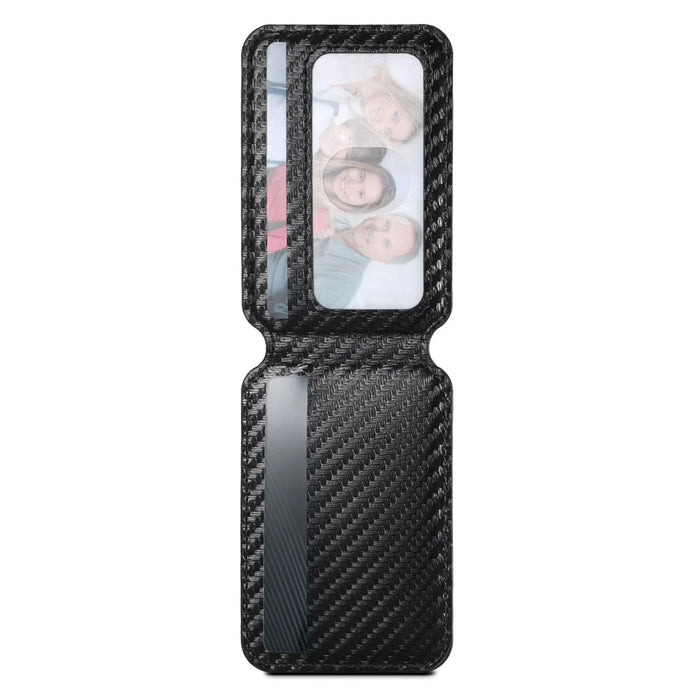 SUTENI H18 For iPhone 13 Pro Max Magnetic Case Carbon Fiber Texture Leather+TPU Cover with Detachable Card Bag - 4