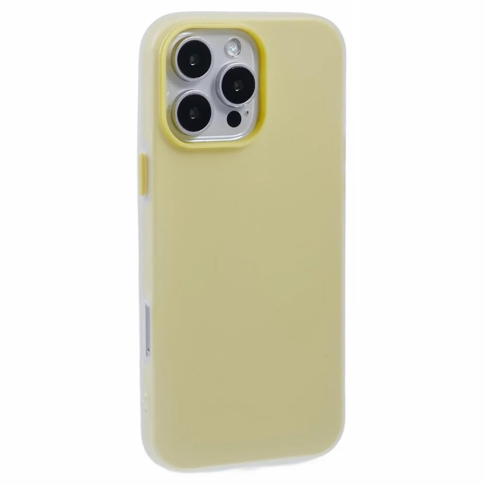 For iPhone 16 Pro Case Detachable TPU Shockproof Phone Cover - Yellow - 1
