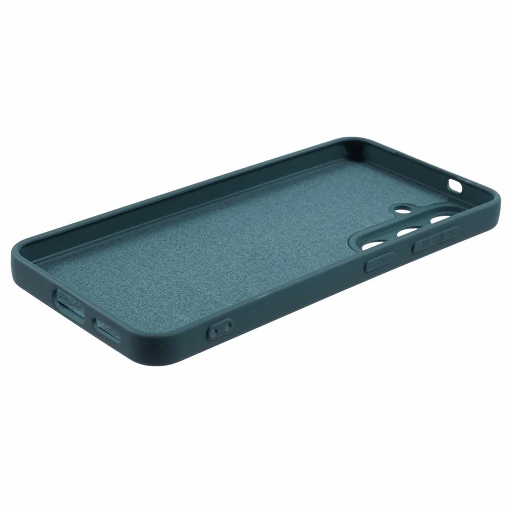 For Samsung Galaxy S25+ Case TPU Back Soft Anti-Scratch Fiber Lining Phone Cover - Army Green - 4