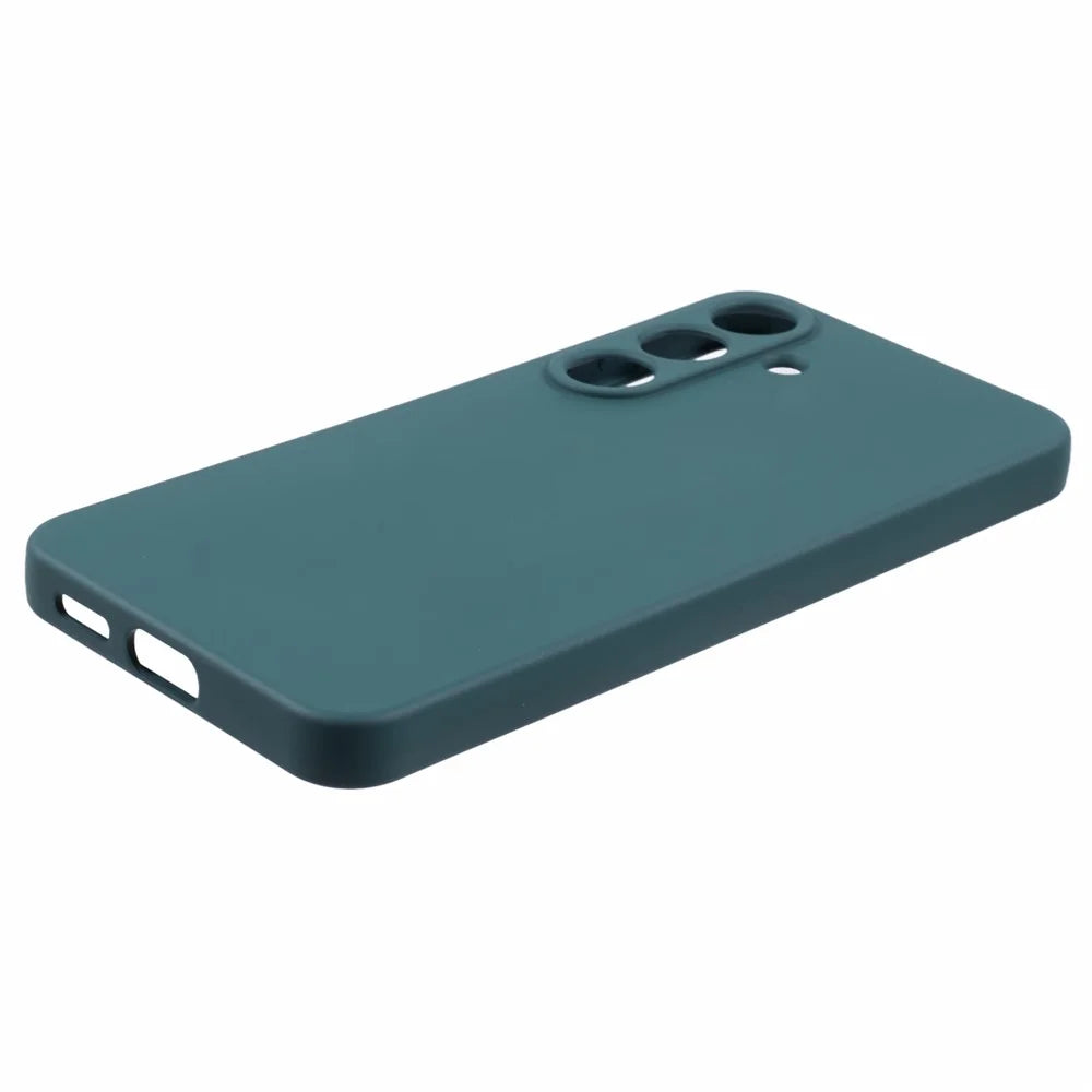 For Samsung Galaxy S25+ Case TPU Back Soft Anti-Scratch Fiber Lining Phone Cover - Army Green - 5