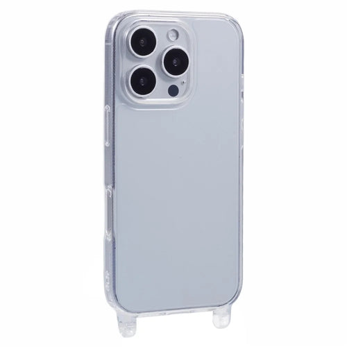For iPhone 16 Pro Case TPU 1.8mm Clear Phone Cover with Lanyard Holes - 1