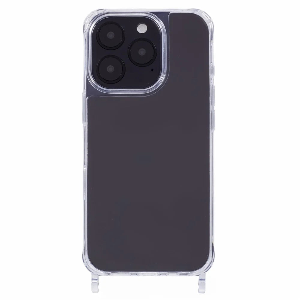 For iPhone 16 Pro Max Case PC+TPU 1.5mm Clear Phone Cover with Lanyard Holes - 3