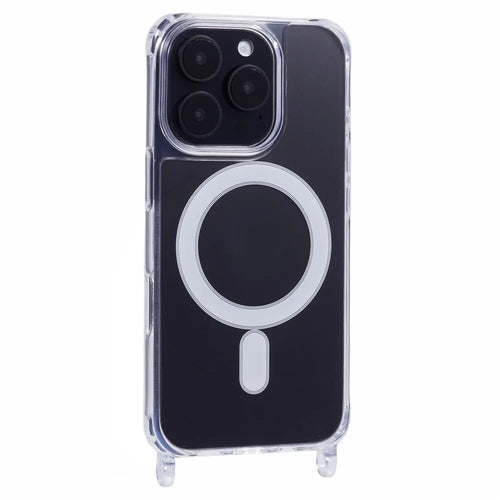 For iPhone 16 Pro Case Compatible with MagSafe TPU+PC 1.5mm Clear Phone Cover with Lanyard Holes - 1