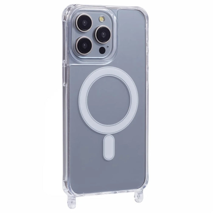 For iPhone 15 Pro Max Case Compatible with MagSafe TPU+PC 1.5mm Clear Phone Cover with Lanyard Holes - 1