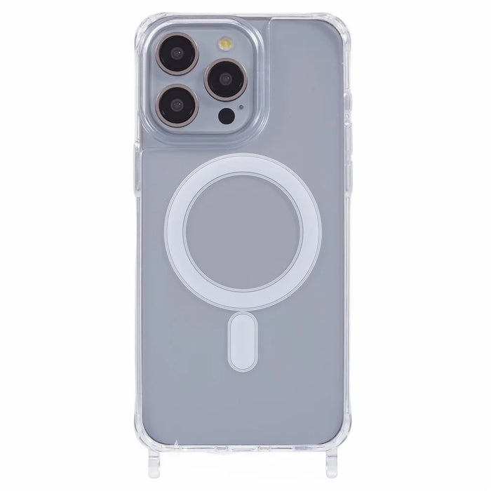 For iPhone 15 Pro Max Case Compatible with MagSafe TPU+PC 1.5mm Clear Phone Cover with Lanyard Holes - 3