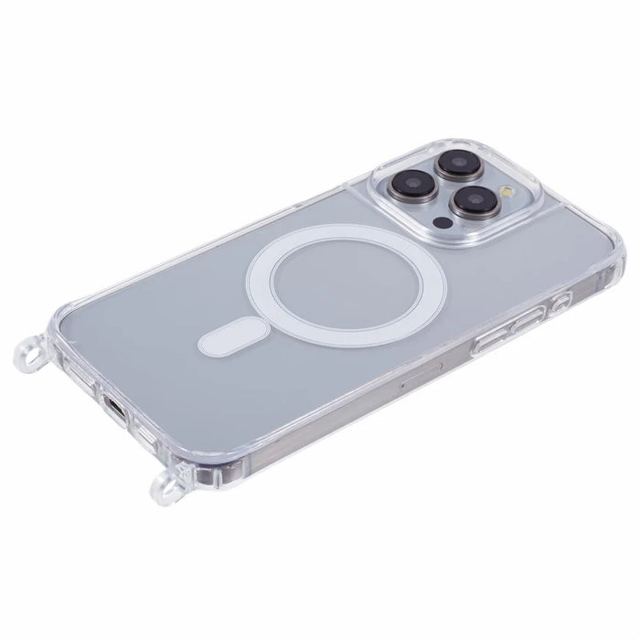 For iPhone 15 Pro Max Case Compatible with MagSafe TPU+PC 1.5mm Clear Phone Cover with Lanyard Holes - 5