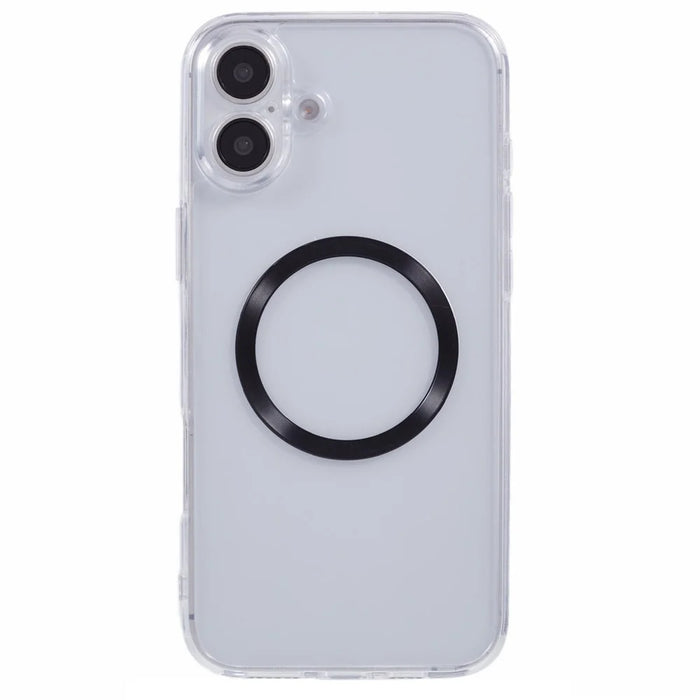 For iPhone 16 Plus Case Compatible with MagSafe CD Vein TPU+Acrylic Phone Cover - Black - 3