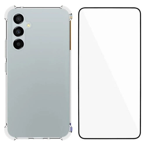 WANLONFENG WL Series for Samsung Galaxy A54 5G Case 2.0mm Clear TPU Cover with Tempered Glass Film (Big Lens Hole) - 1