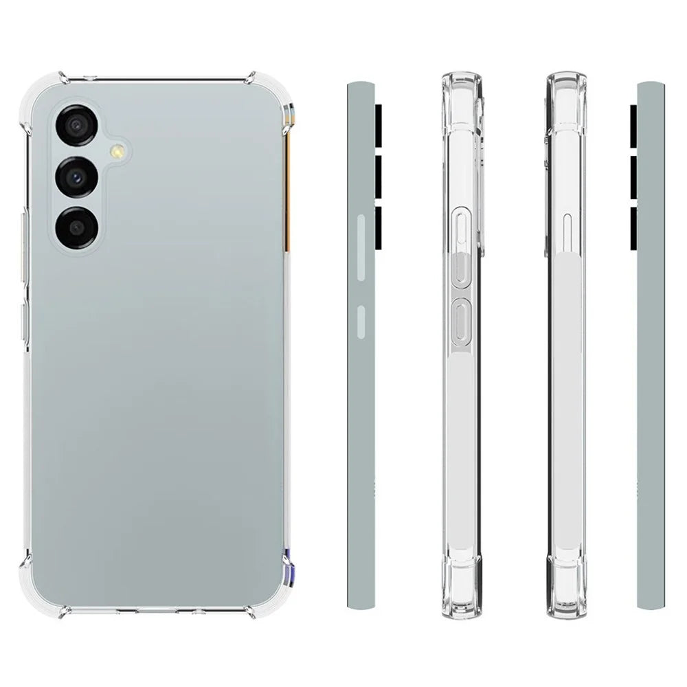 WANLONFENG WL Series for Samsung Galaxy A54 5G Case 2.0mm Clear TPU Cover with Tempered Glass Film (Big Lens Hole) - 6