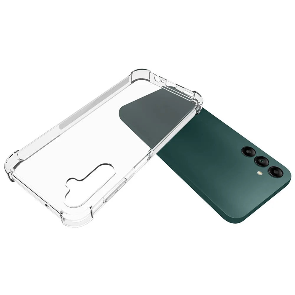 WANLONFENG WL Series for Samsung Galaxy A14 4G / 5G Case 2.0mm Clear TPU Cover with Tempered Glass Film (Big Lens Hole) - 3