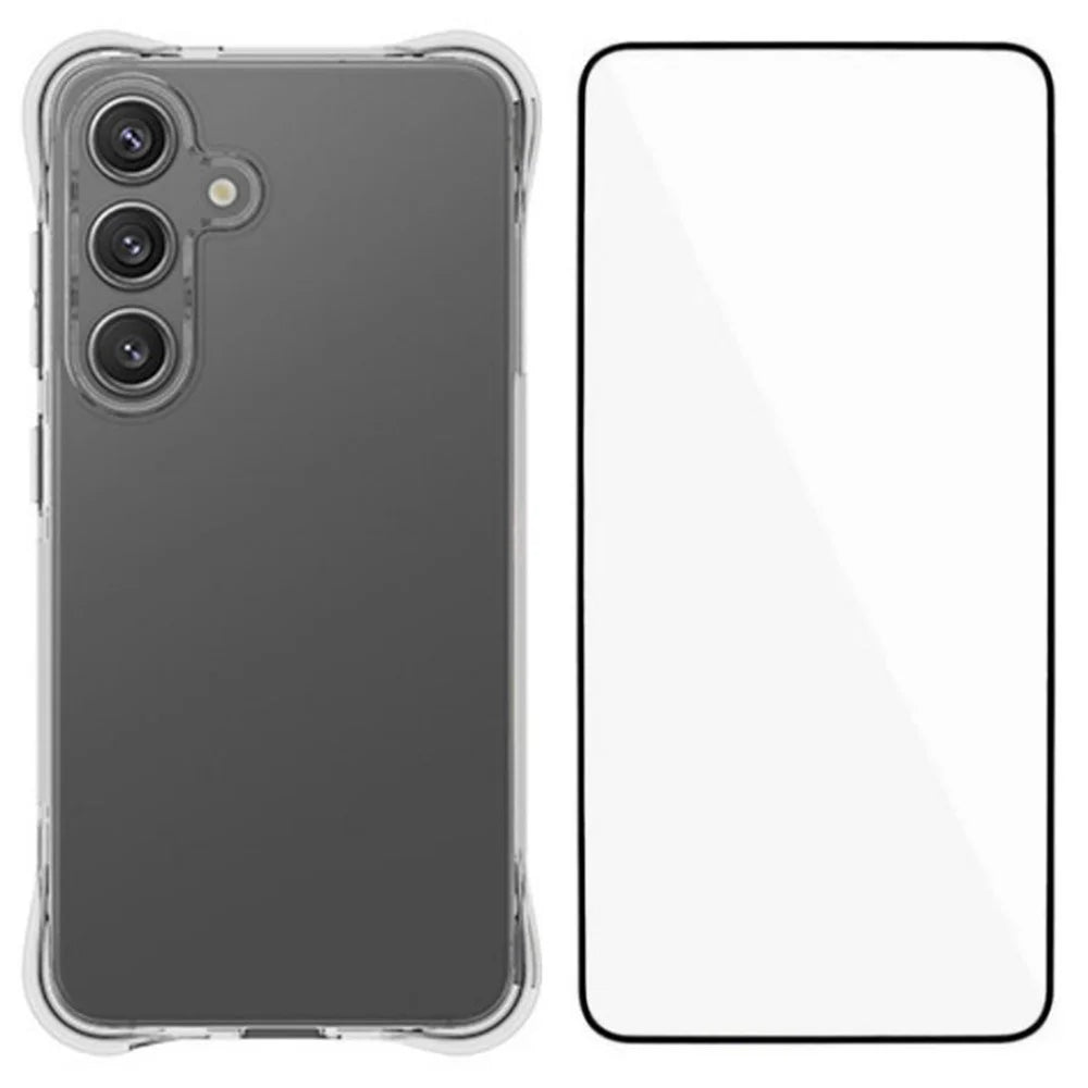 WANLONFENG WL Series for Samsung Galaxy S25 TPU Case 2.0mm Phone Cover with Tempered Glass Film - 1