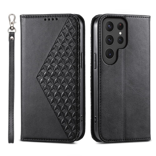 For Samsung Galaxy S25 Ultra Case Calf Texture PU Leather Phone Cover with Wallet - Black - 1